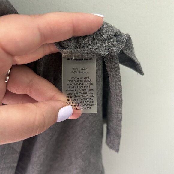 T by Alexander Wang Women's Gray T-Shirt Dress Short Sleeve Pocket Size XS - Picture 4 of 6